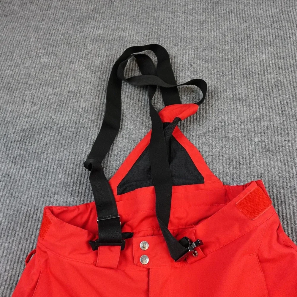 Spyder Snow Pants Mens Medium Red Insulated Ski Snowboard Bibs Suspenders